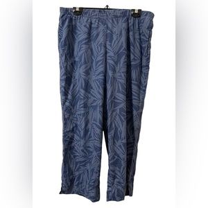 J. Jill Love Linen Crop Pants Women’s Size M Pull On Elastic Wide Leg Pockets